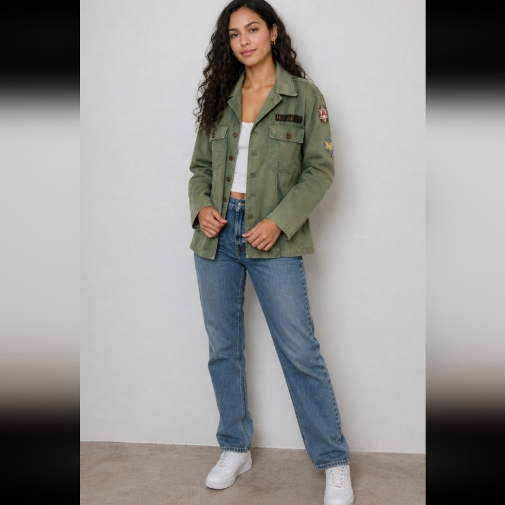 PINK And SILVER Custom Bohemian Intentionally Distressed Military Jacket…